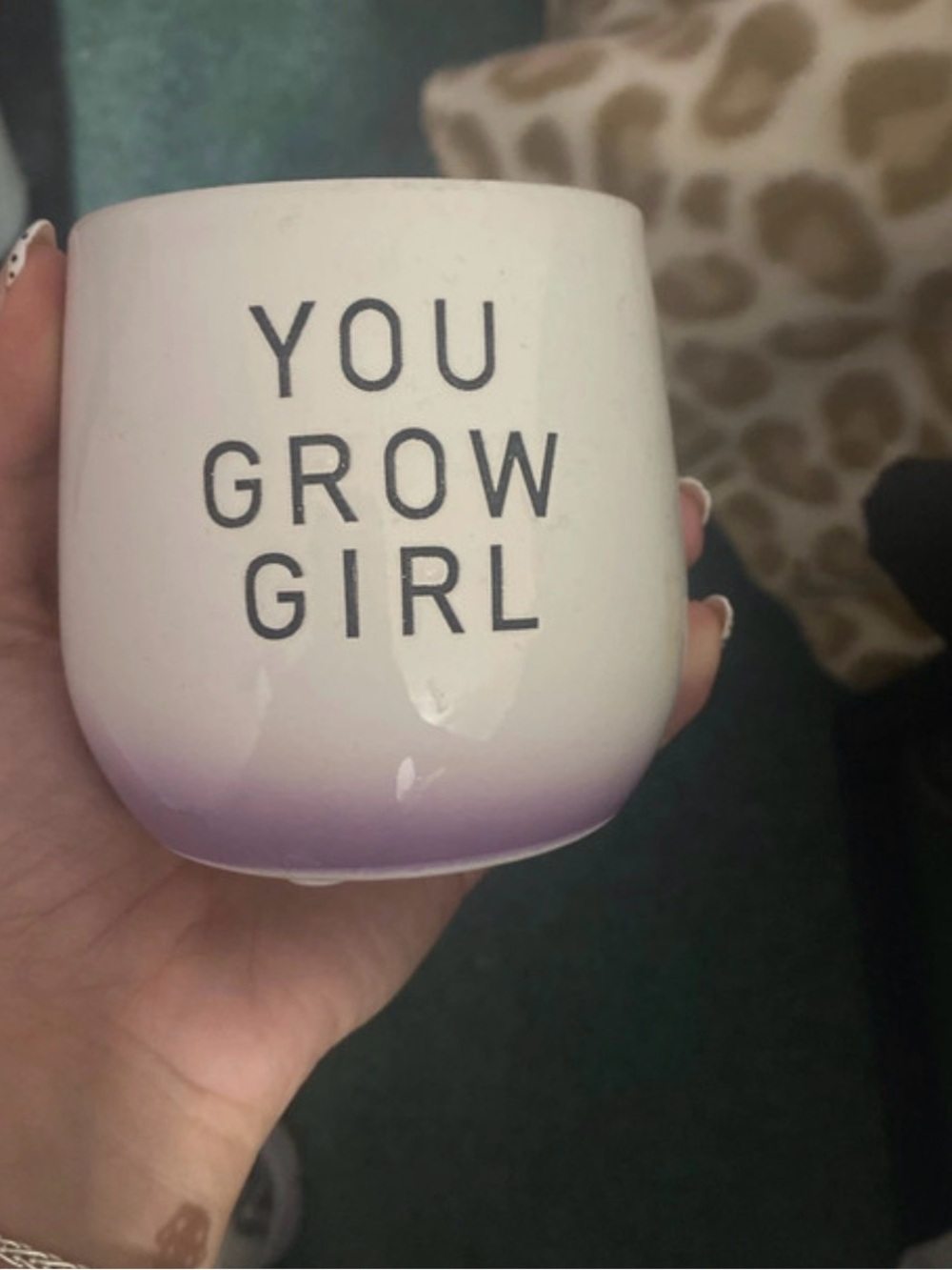 Small You Grow Girl Ceramic Planter - Pink Ombre